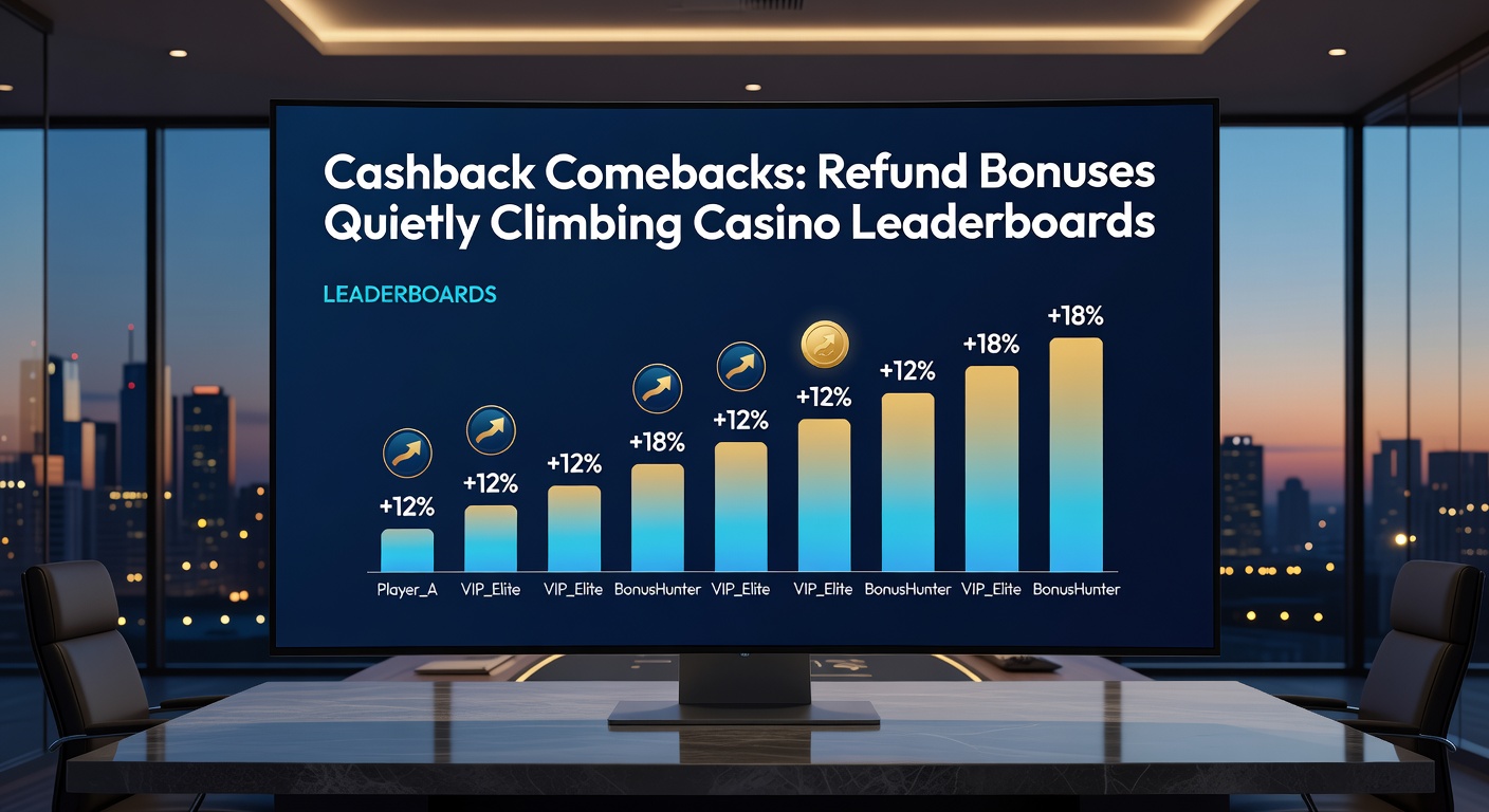 Infographic detailing top cashback offers from leading casinos, including percentages, caps, and wagering requirements as of April 2026