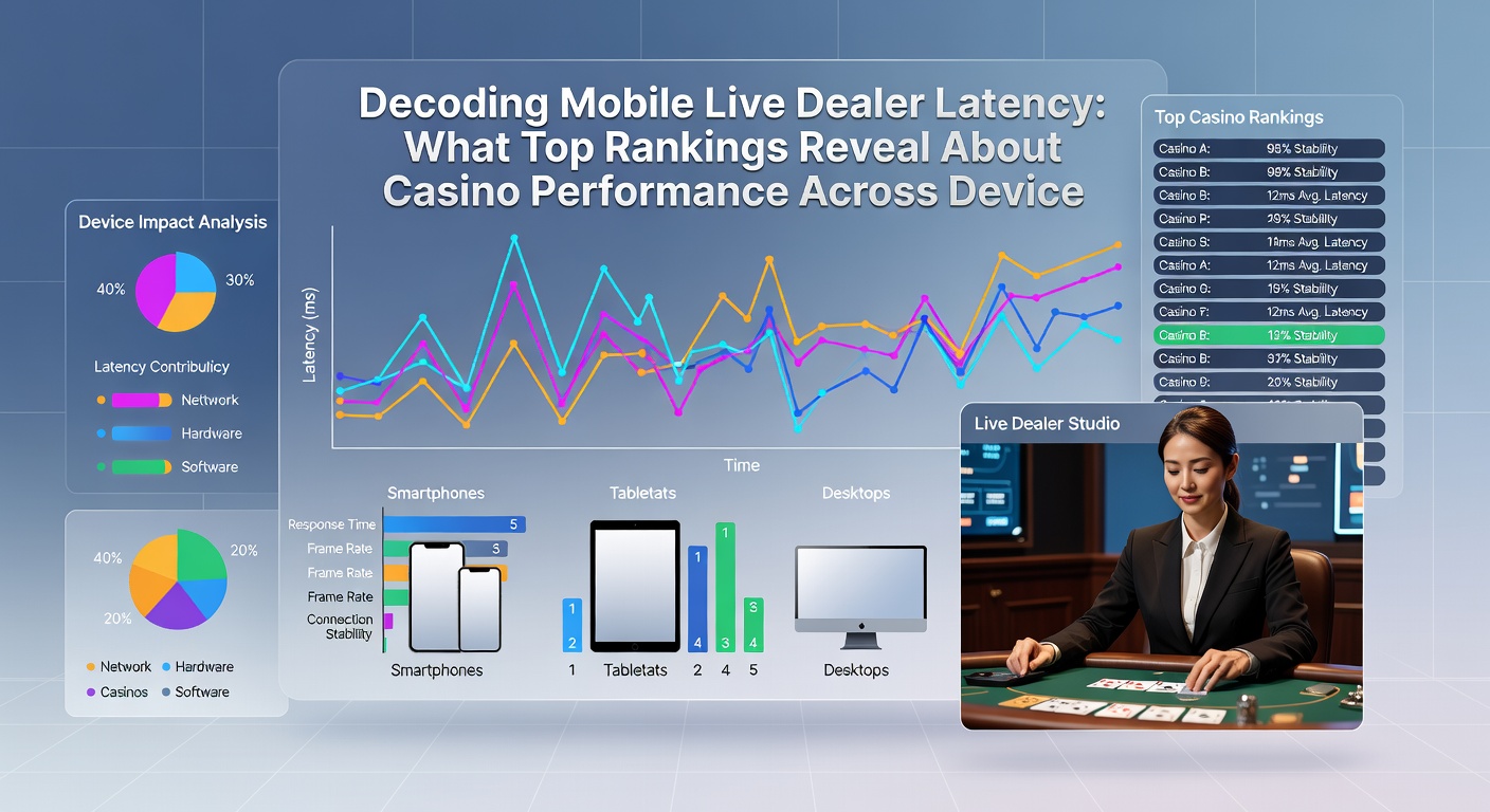 Comparative chart of latency performance for live dealer games on iOS versus Android devices in leading online casinos, April 2026