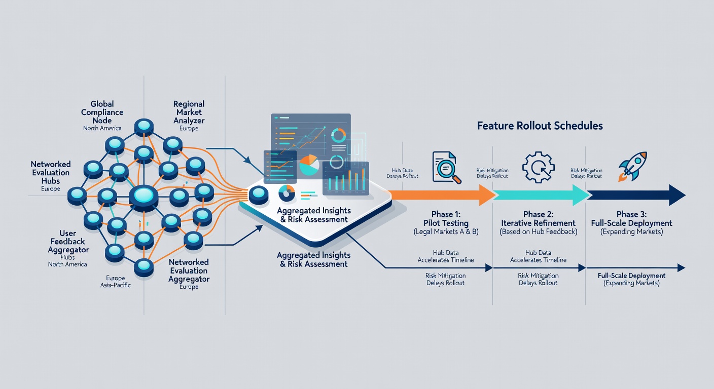 Operators reviewing aggregated metrics from evaluation hubs to plan feature launches