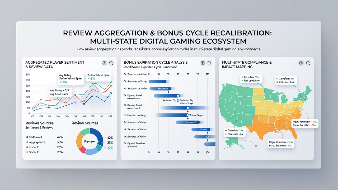 Multi-state gaming operators reviewing recalibrated bonus timelines on aggregation dashboards