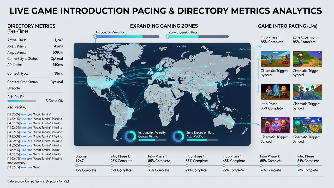 Chart illustrating correlations between directory engagement and live game feature pacing in expanding markets