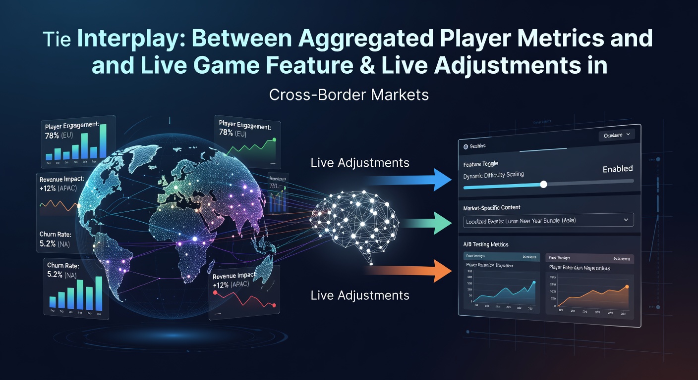 Data visualization showing player metrics flowing into live casino feature adjustments across international borders